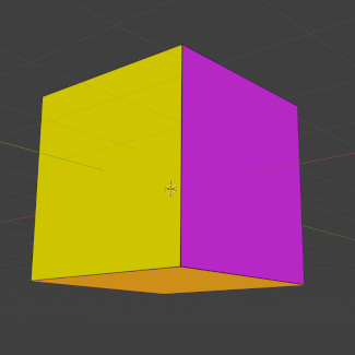 Multi-colored cube in 3D environment